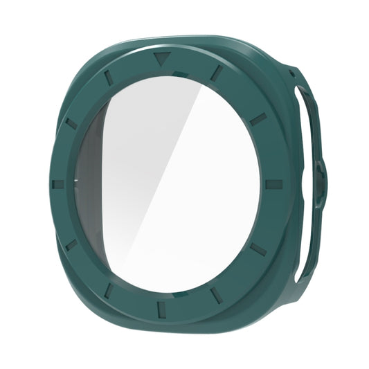 For Samsung Galaxy Watch Ultra 47mm Tempered Glass Film Integrated PC Watch Protective Case(Green) - Watch Cases by buy2fix | Online Shopping UK | buy2fix