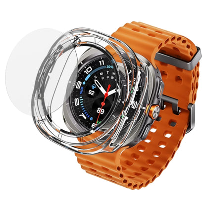 For Samsung Galaxy Watch Ultra 47mm Tempered Glass Film Integrated PC Watch Protective Case(Black) - Watch Cases by buy2fix | Online Shopping UK | buy2fix