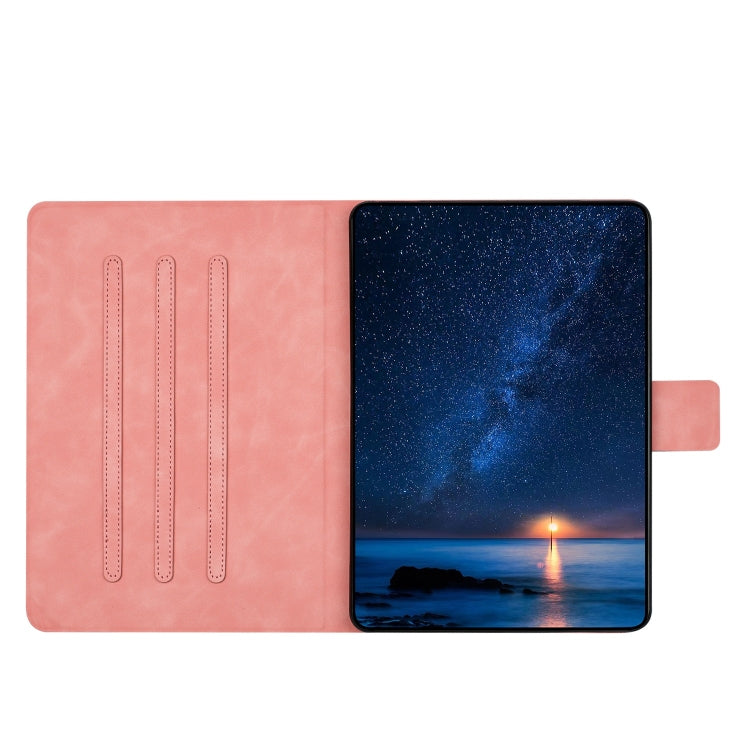 For iPad Air 11 2024 Embossed Couple Cat Smart Tablet Leather Case(Pink) - iPad Air 11 2024 Cases by buy2fix | Online Shopping UK | buy2fix