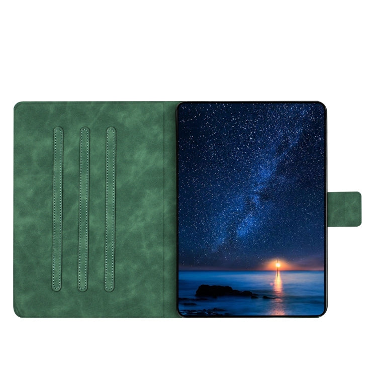 For iPad Air 10.9 2022 / 2020 Embossed Couple Cat Smart Tablet Leather Case(Green) - iPad Air (2022) / (2020) 10.9 Cases by buy2fix | Online Shopping UK | buy2fix