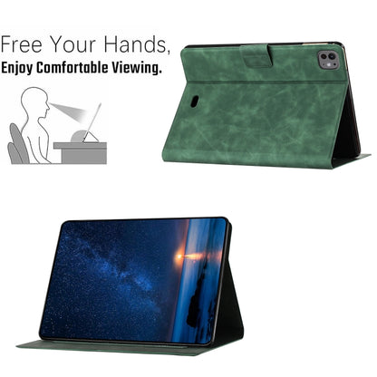 For iPad Air 10.9 2022 / 2020 Embossed Couple Cat Smart Tablet Leather Case(Green) - iPad Air (2022) / (2020) 10.9 Cases by buy2fix | Online Shopping UK | buy2fix