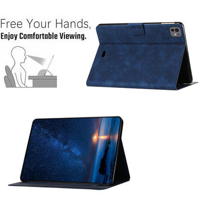 For iPad Air 10.9 2022 / 2020 Embossed Couple Cat Smart Tablet Leather Case(Blue) - iPad Air (2022) / (2020) 10.9 Cases by buy2fix | Online Shopping UK | buy2fix
