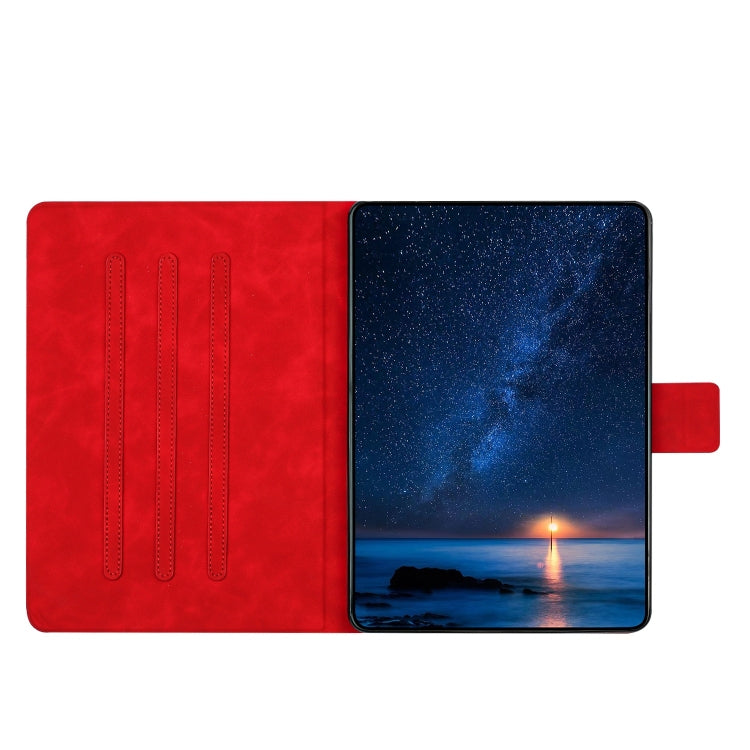 For iPad Air 10.9 2022 / 2020 Embossed Couple Cat Smart Tablet Leather Case(Red) - iPad Air (2022) / (2020) 10.9 Cases by buy2fix | Online Shopping UK | buy2fix
