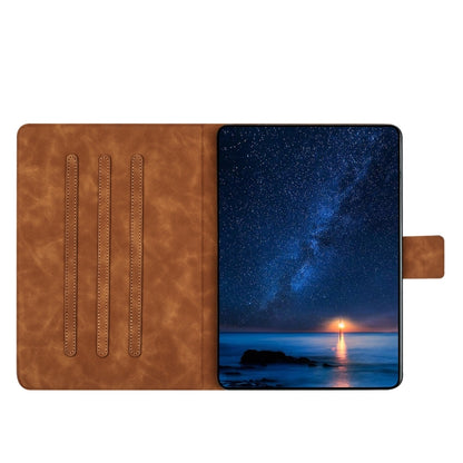 For iPad Air 10.9 2022 / 2020 Embossed Couple Cat Smart Tablet Leather Case(Brown) - iPad Air (2022) / (2020) 10.9 Cases by buy2fix | Online Shopping UK | buy2fix