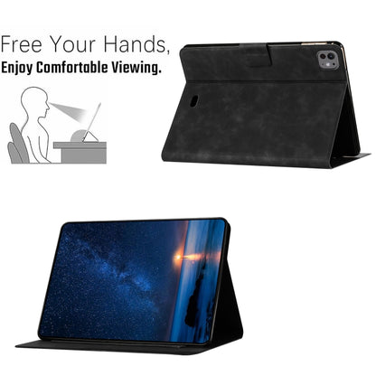 For iPad Air 10.9 2022 / 2020 Embossed Couple Cat Smart Tablet Leather Case(Black) - iPad Air (2022) / (2020) 10.9 Cases by buy2fix | Online Shopping UK | buy2fix