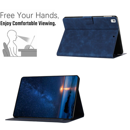 For iPad 10.2 2021 / 2020 / 10.5 2019 Embossed Couple Cat Smart Tablet Leather Case(Blue) - iPad 10.2 Cases by buy2fix | Online Shopping UK | buy2fix