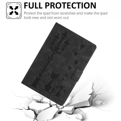 For iPad 10.2 2021 / 2020 / 10.5 2019 Embossed Couple Cat Smart Tablet Leather Case(Black) - iPad 10.2 Cases by buy2fix | Online Shopping UK | buy2fix