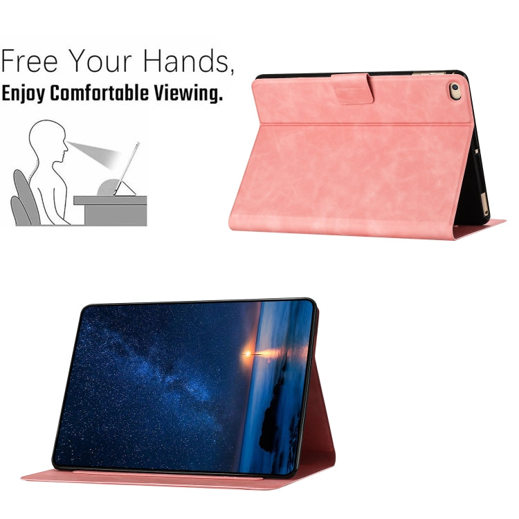 For iPad Air / Air 2 / 9.7 2017 / 2018 Embossed Couple Cat Smart Tablet Leather Case(Pink) - iPad 9.7 (2018) & (2017) Cases by buy2fix | Online Shopping UK | buy2fix