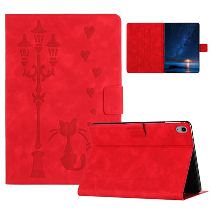 For iPad 2025 / 2022 Embossed Couple Cat Smart Tablet Leather Case(Red) - iPad 2025 / 2022 Cases by buy2fix | Online Shopping UK | buy2fix