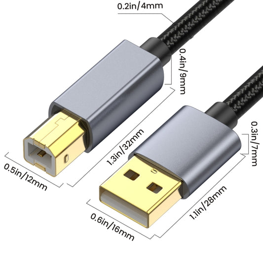 USB 2.0 A Male to B Male Square Port Printer Data Transmission Extension Cable, Length:10m by buy2fix