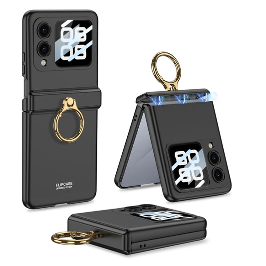 For Huawei nova Flip GKK Integrated Magnetic Hinged Flip Case with Ring Holder(Black) by GKK