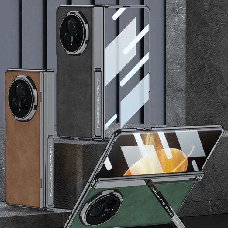 For Honor Magic V3 GKK Integrated Magnetic Fold Hinge Leather Shockproof Phone Case(Matte Black) by GKK