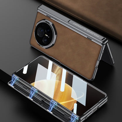 For Honor Magic V3 GKK Integrated Magnetic Fold Hinge Leather Shockproof Phone Case(Matte Black) by GKK