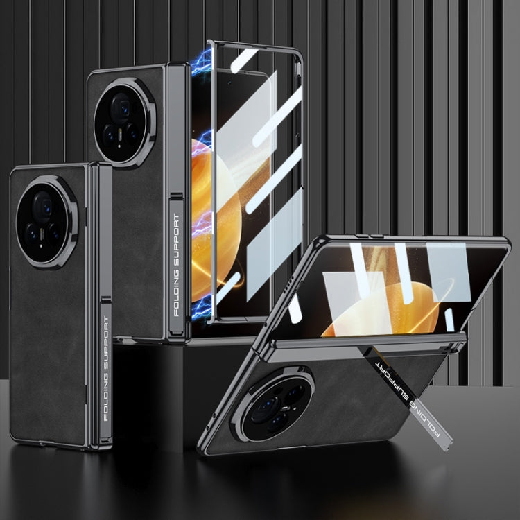 For Honor Magic Vs3 GKK Integrated Magnetic Fold Hinge Leather Shockproof Phone Case(Matte Black) by GKK