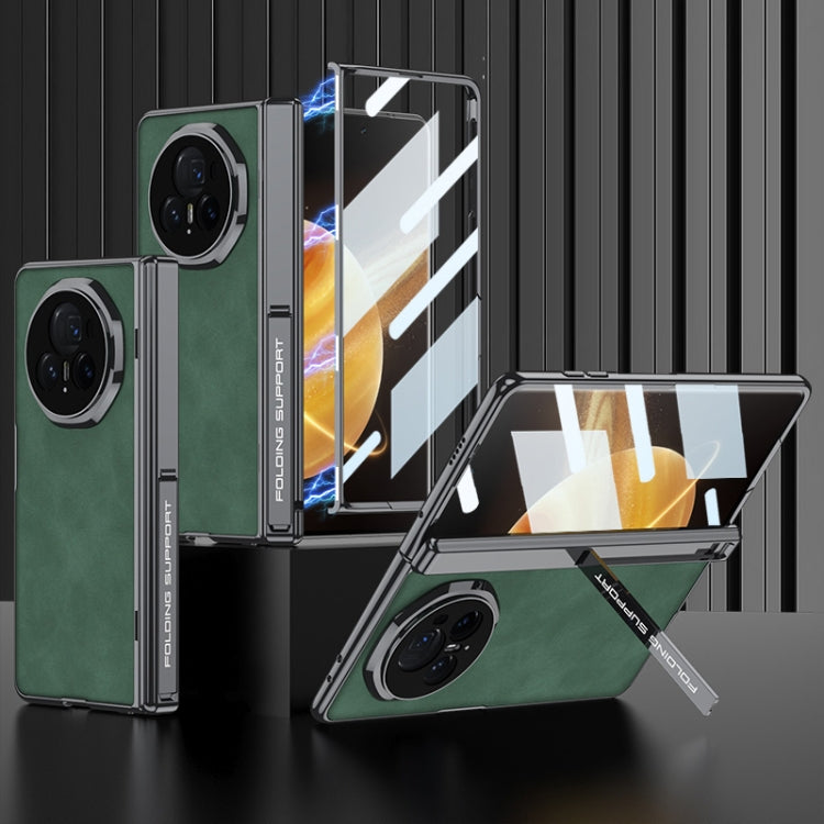 For Honor Magic Vs3 GKK Integrated Magnetic Fold Hinge Leather Shockproof Phone Case(Matte Green) by GKK