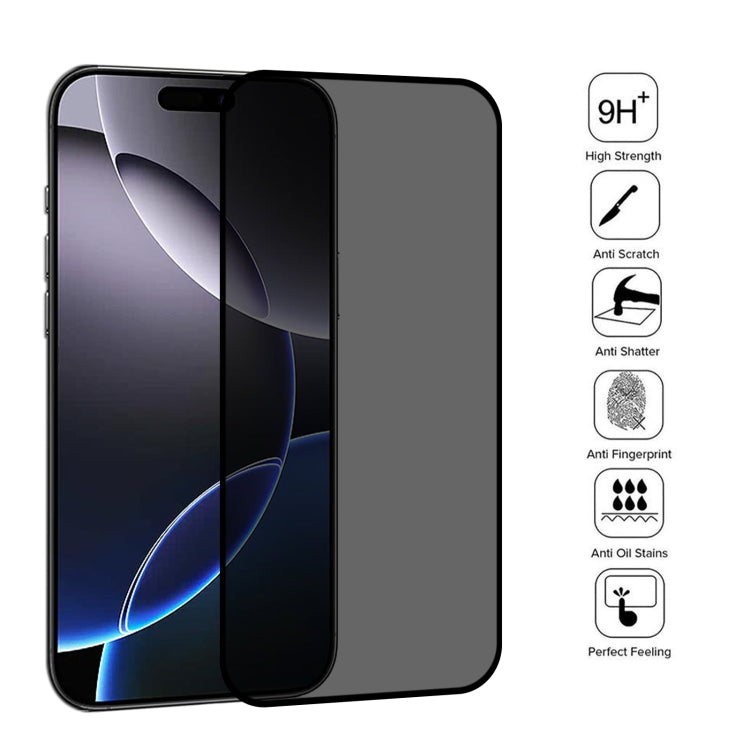 For iPhone 16 Pro Max Full Cover Anti-spy Silk Screen Tempered Glass Film - iPhone 16 Pro Max Tempered Glass by buy2fix | Online Shopping UK | buy2fix