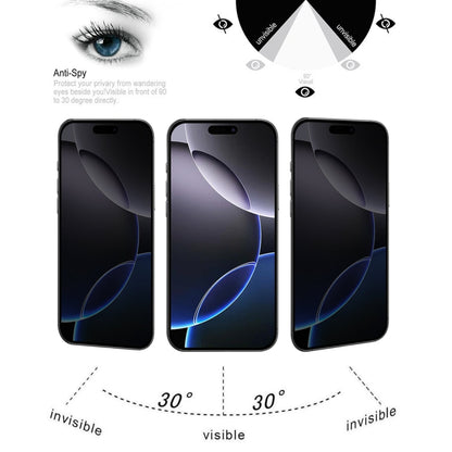 For iPhone 16 Pro Max Full Cover Anti-spy Silk Screen Tempered Glass Film - iPhone 16 Pro Max Tempered Glass by buy2fix | Online Shopping UK | buy2fix