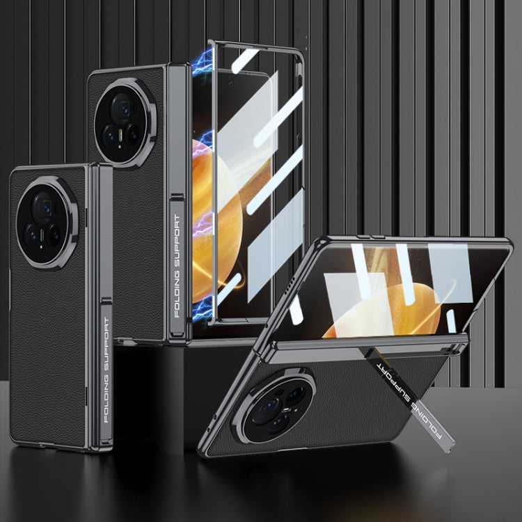 For Honor Magic V3 GKK Integrated Magnetic Fold Hinge Leather Shockproof Phone Case(Black) by GKK