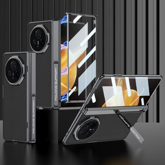 For Honor Magic V3 GKK Integrated Magnetic Fold Hinge Leather Shockproof Phone Case(Black) by GKK