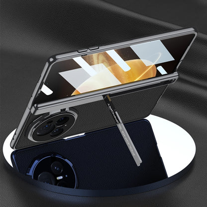 For Honor Magic V3 GKK Integrated Magnetic Fold Hinge Leather Shockproof Phone Case(Black) by GKK