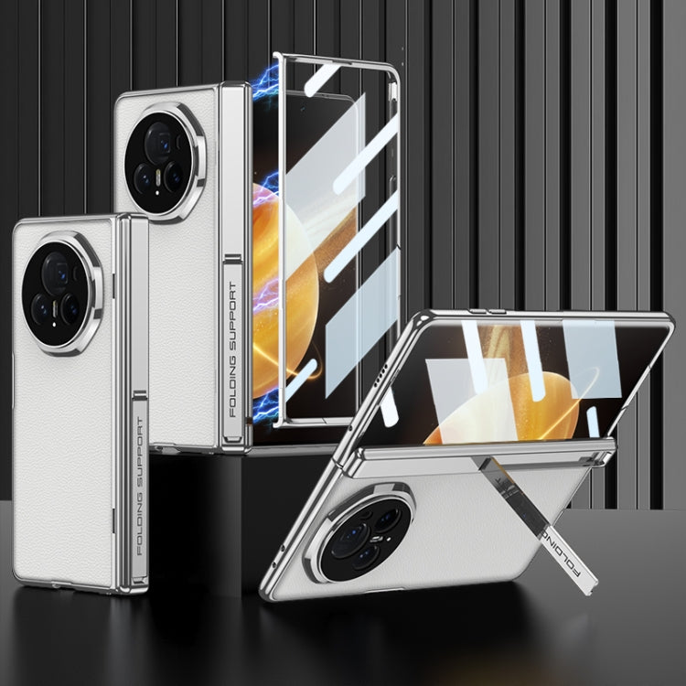 For Honor Magic V3 GKK Integrated Magnetic Fold Hinge Leather Shockproof Phone Case(Silver) by GKK