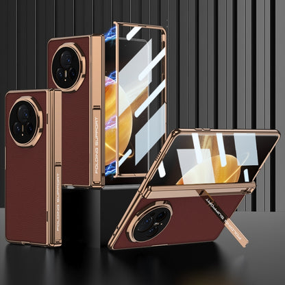 For Honor Magic V3 GKK Integrated Magnetic Fold Hinge Leather Shockproof Phone Case(Sand Gold) by GKK