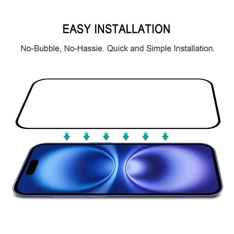 For iPhone 16 Full Glue Screen Tempered Glass Film by buy2fix