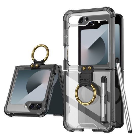 For Samsung Galaxy Z Flip6 / Flip7 FE GKK Airbag Protective Phone Case with Ring & Pen(Black)