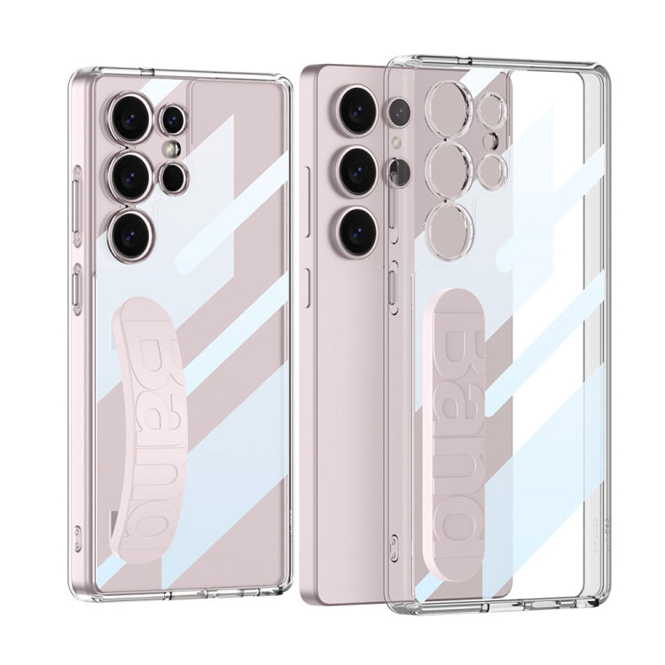 For Samsung Galaxy S25 Ultra 5G GKK Space Silicone Wristband Phone Case(Pink) by GKK