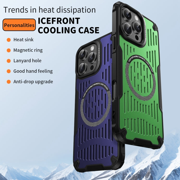 For iPhone 16 Pro Max Ice Front Cooling MagSafe Magnetic Phone Case(Sapphire Blue) - iPhone 16 Pro Max Cases by buy2fix | Online Shopping UK | buy2fix