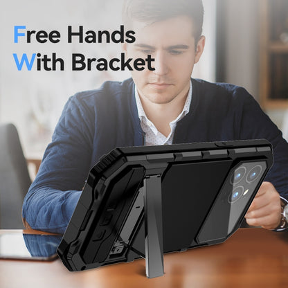 For iPhone 15 Pro Max R-JUST Life Waterproof Dustproof Shockproof Holder Phone Case(Black) - iPhone 15 Pro Max Cases by R-JUST | Online Shopping UK | buy2fix