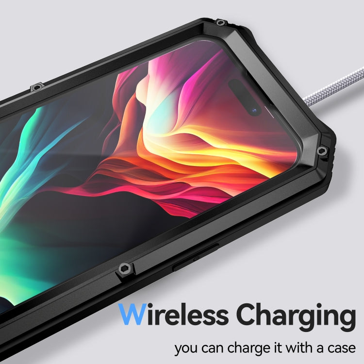 For iPhone 15 Pro Max R-JUST Life Waterproof Dustproof Shockproof Holder Phone Case(Black) - iPhone 15 Pro Max Cases by R-JUST | Online Shopping UK | buy2fix