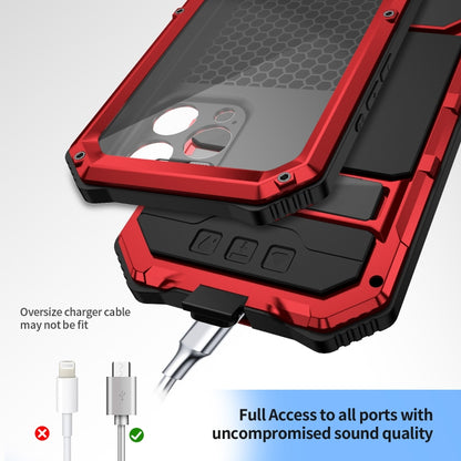 For iPhone 15 Pro Max R-JUST Life Waterproof Dustproof Shockproof Holder Phone Case(Red) - iPhone 15 Pro Max Cases by R-JUST | Online Shopping UK | buy2fix