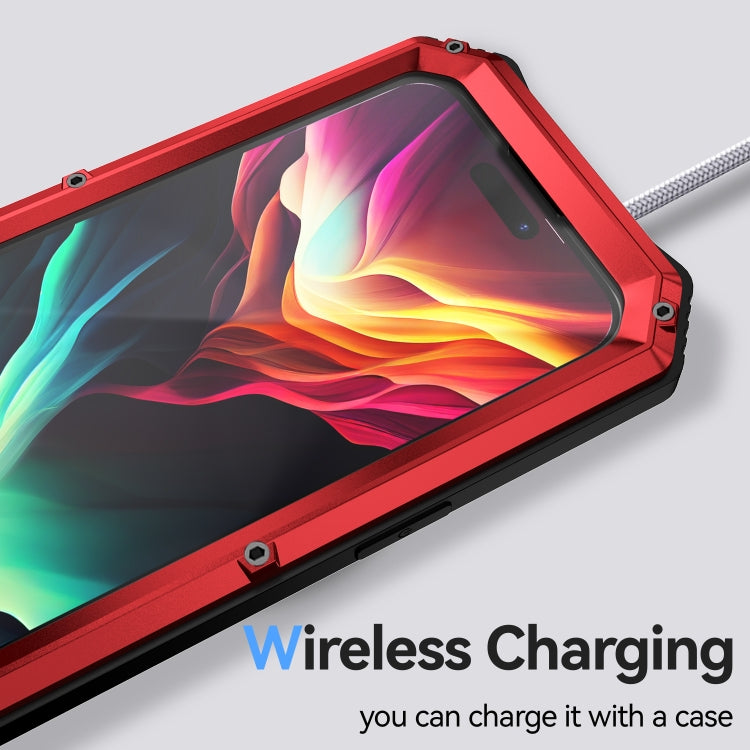 For iPhone 15 Pro Max R-JUST Life Waterproof Dustproof Shockproof Holder Phone Case(Red) - iPhone 15 Pro Max Cases by R-JUST | Online Shopping UK | buy2fix