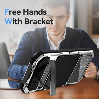 For iPhone 15 Pro Max R-JUST Life Waterproof Dustproof Shockproof Holder Phone Case(Silver) - iPhone 15 Pro Max Cases by R-JUST | Online Shopping UK | buy2fix