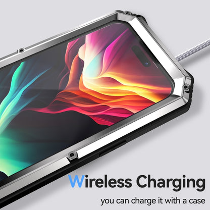 For iPhone 15 Pro Max R-JUST Life Waterproof Dustproof Shockproof Holder Phone Case(Silver) - iPhone 15 Pro Max Cases by R-JUST | Online Shopping UK | buy2fix