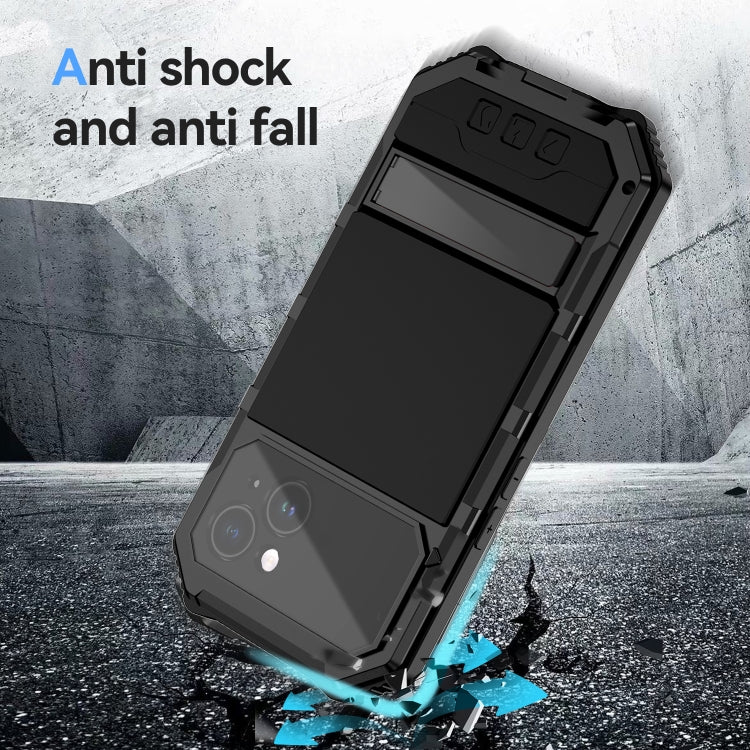 For iPhone 15 Plus R-JUST Life Waterproof Dustproof Shockproof Holder Phone Case(Black) - iPhone 15 Cases by R-JUST | Online Shopping UK | buy2fix