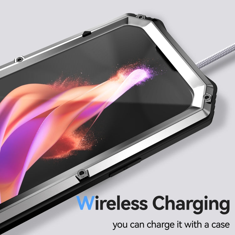 For iPhone 15 Plus R-JUST Life Waterproof Dustproof Shockproof Holder Phone Case(Silver) - iPhone 15 Cases by R-JUST | Online Shopping UK | buy2fix