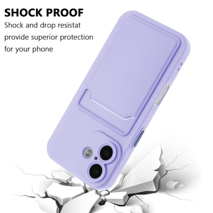 For iPhone 16 Plus Skin Feel Card Contrast Color Button TPU Phone Case(Purple) - iPhone 16 Plus Cases by buy2fix | Online Shopping UK | buy2fix