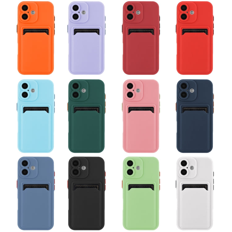 For iPhone 16 Plus Skin Feel Card Contrast Color Button TPU Phone Case(Purple) - iPhone 16 Plus Cases by buy2fix | Online Shopping UK | buy2fix