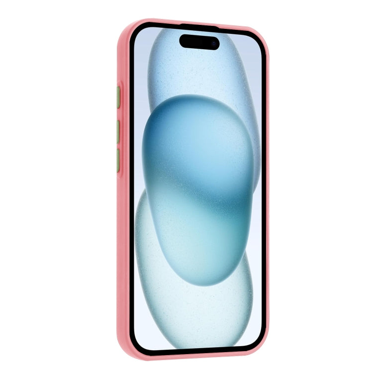 For iPhone 16 Plus Skin Feel Card Contrast Color Button TPU Phone Case(Pink) - iPhone 16 Plus Cases by buy2fix | Online Shopping UK | buy2fix