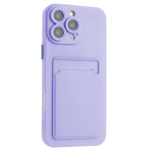 For iPhone 16 Pro Skin Feel Card Contrast Color Button TPU Phone Case(Purple) by buy2fix