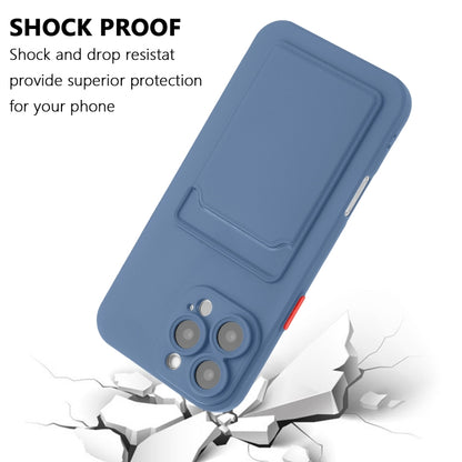 For iPhone 16 Pro Skin Feel Card Contrast Color Button TPU Phone Case(Sky Blue) by buy2fix
