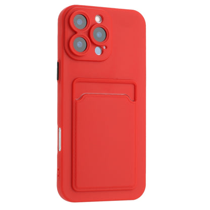 For iPhone 16 Pro Max Skin Feel Card Contrast Color Button TPU Phone Case(Red) - iPhone 16 Pro Max Cases by buy2fix | Online Shopping UK | buy2fix