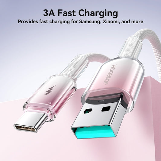 JOYROOM S-A42 Crystal Clear Series Fast Charging Data Cable, USB to Type-C Cable, Length: 1.2m(White) by JOYROOM