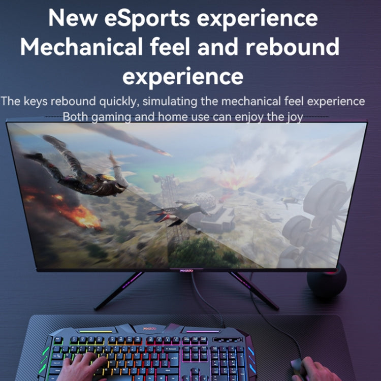 Yesido KB21 104-key 1.5m USB Wired Keyboard with Breathing Light(Black) by Yesido