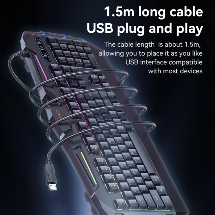 Yesido KB21 104-key 1.5m USB Wired Keyboard with Breathing Light(Black) by Yesido