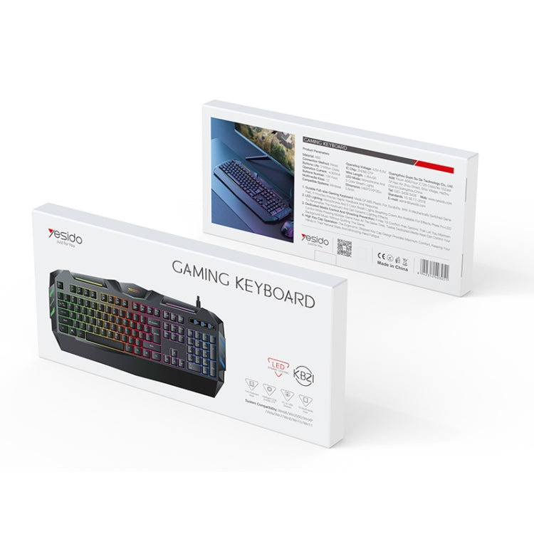 Yesido KB21 104-key 1.5m USB Wired Keyboard with Breathing Light(Black) by Yesido