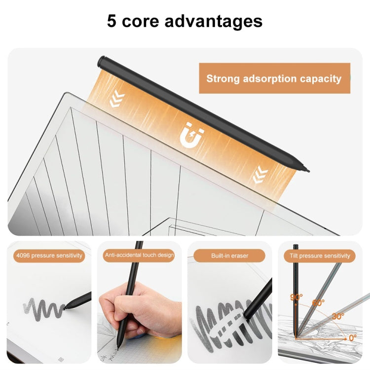4096 Tilt Pressure-sensitive Prevent Accidental Touch Magnetic Stylus Pen for Samsung Tab(Black) - Stylus Pen by buy2fix | Online Shopping UK | buy2fix
