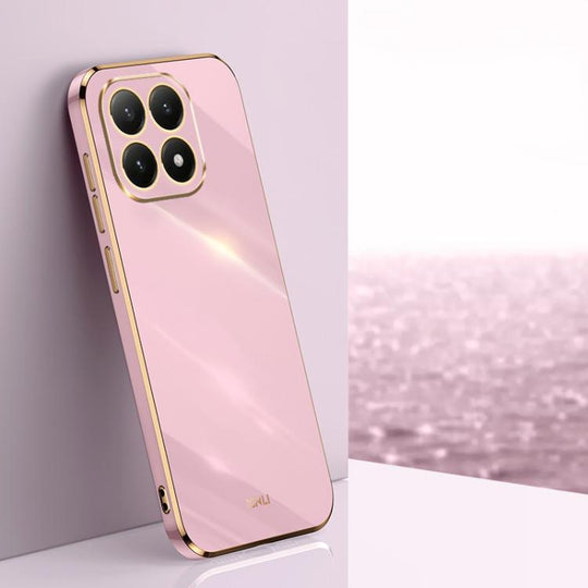 For Xiaomi 15T Global XINLI Straight Edge 6D Electroplate TPU Phone Case(Cherry Purple)